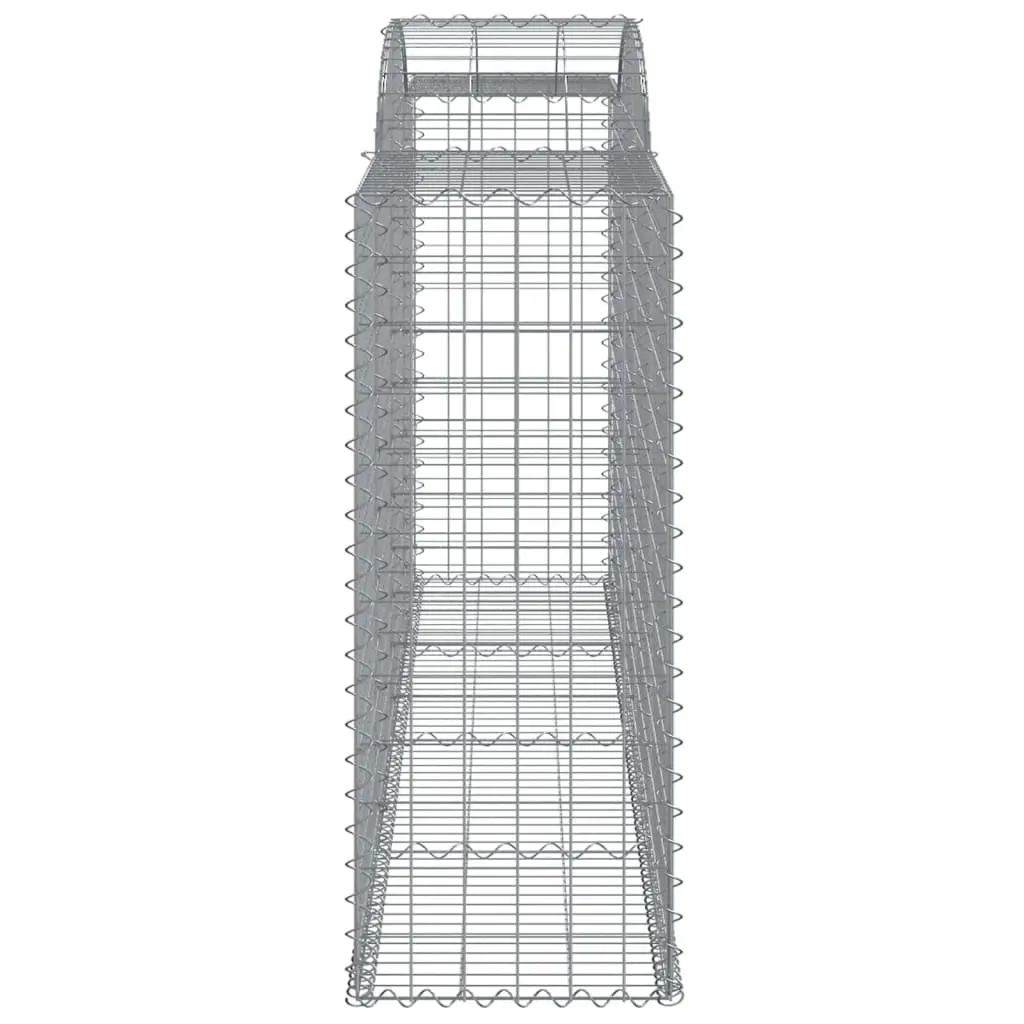 Gabion Basket Galvanised Iron 300x50x120140cm Silver Arched Garden Barrier Retaining Wall