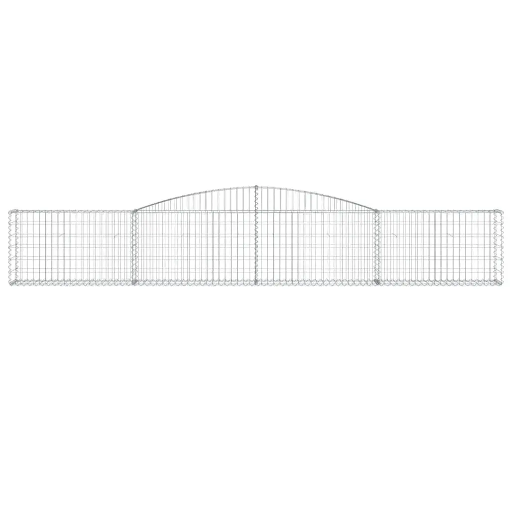 Arched Gabion Basket Galvanised Iron 400x30x60/80 cm Silver Garden Barrier Retaining Wall Decorative