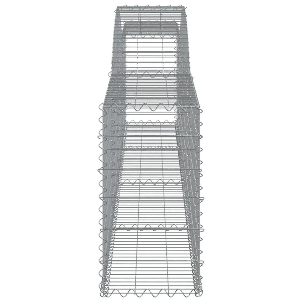 Arched Gabion Basket Galvanised Iron 400x30x60/80 cm Silver Garden Barrier Retaining Wall Decorative