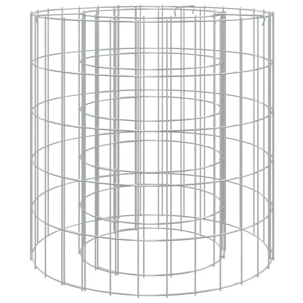 Gabion Fire Pit Galvanised Iron 50cm Silver