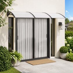 High-Quality Door Canopy Black 300x100 cm Awning