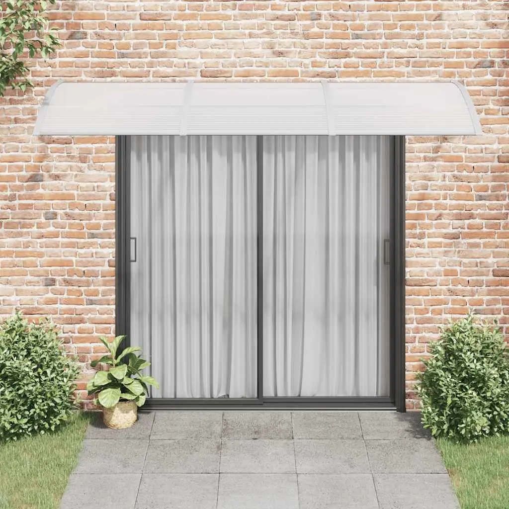Door Canopy Grey 300x100 cm Polycarbonate Front Entrance Weather Porch Shelter