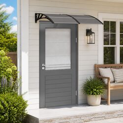Black Polycarbonate Door Canopy 150x100cm for Durable Protection