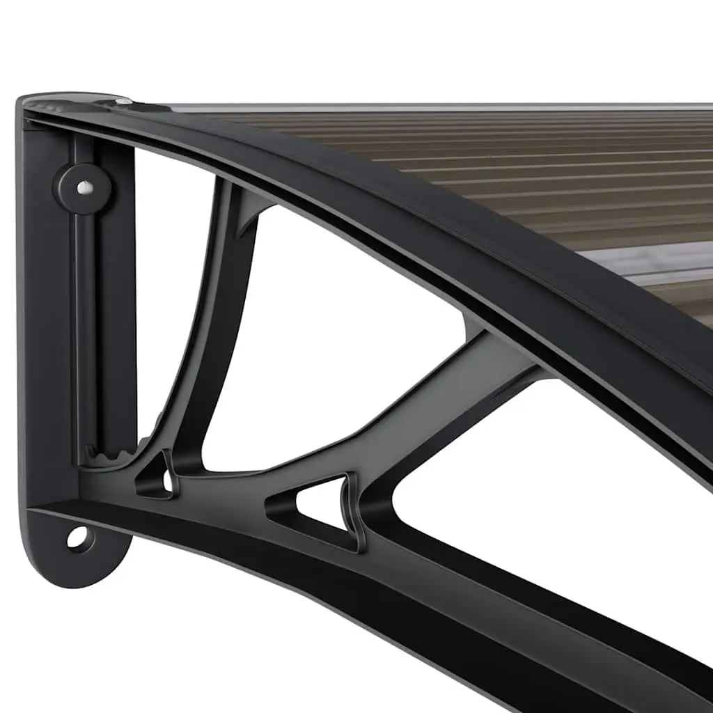 Black Polycarbonate Door Canopy 150x100cm for Durable Protection