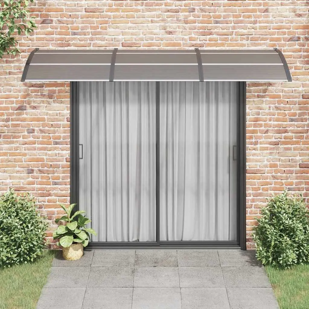 Black Polycarbonate Door Canopy 300x75 cm