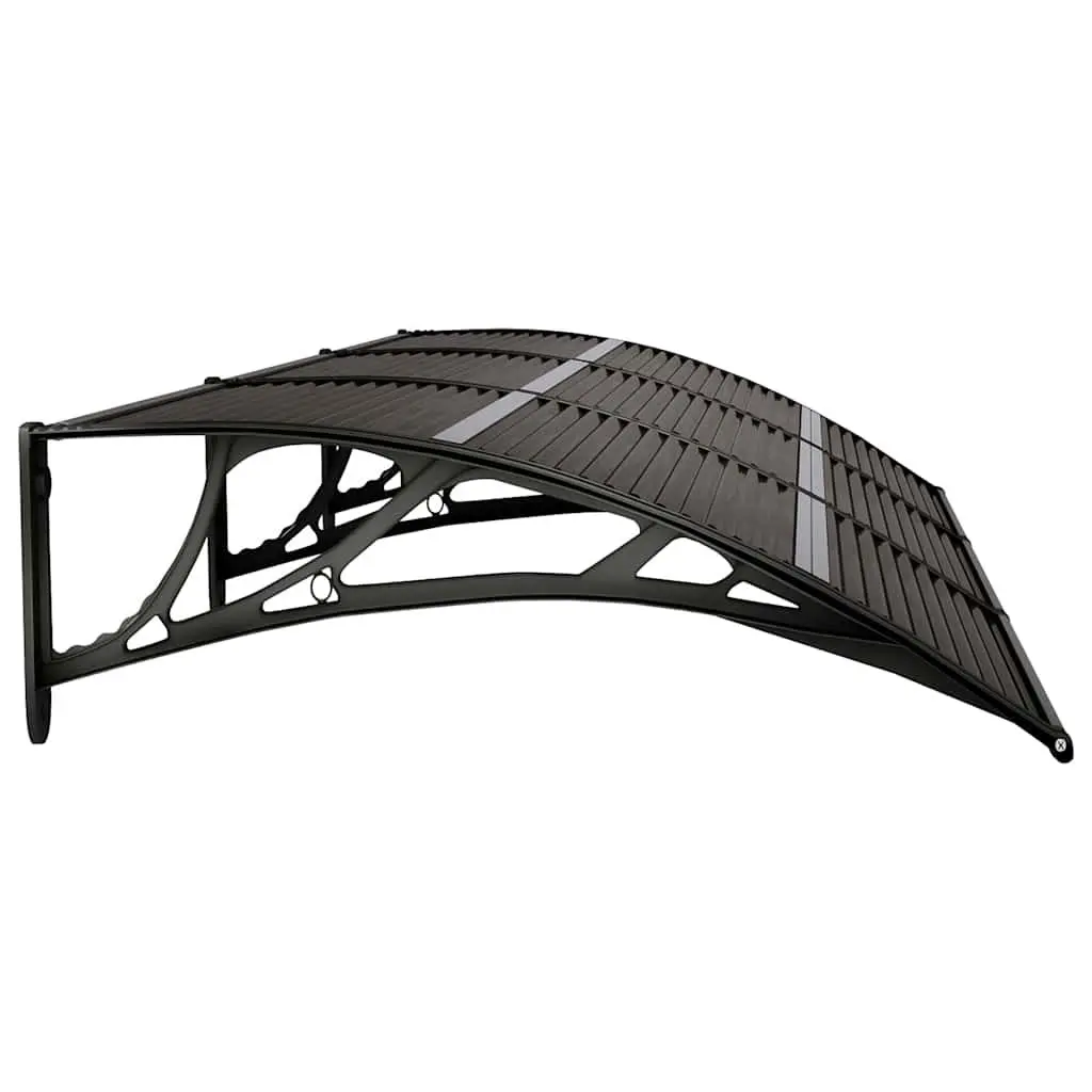 Black Polycarbonate Door Canopy 300x75 cm