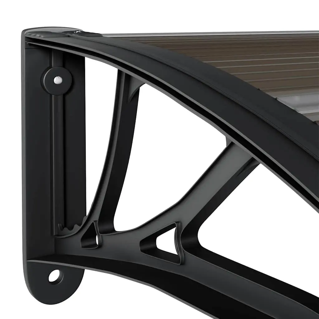 Black Polycarbonate Door Canopy 300x75 cm
