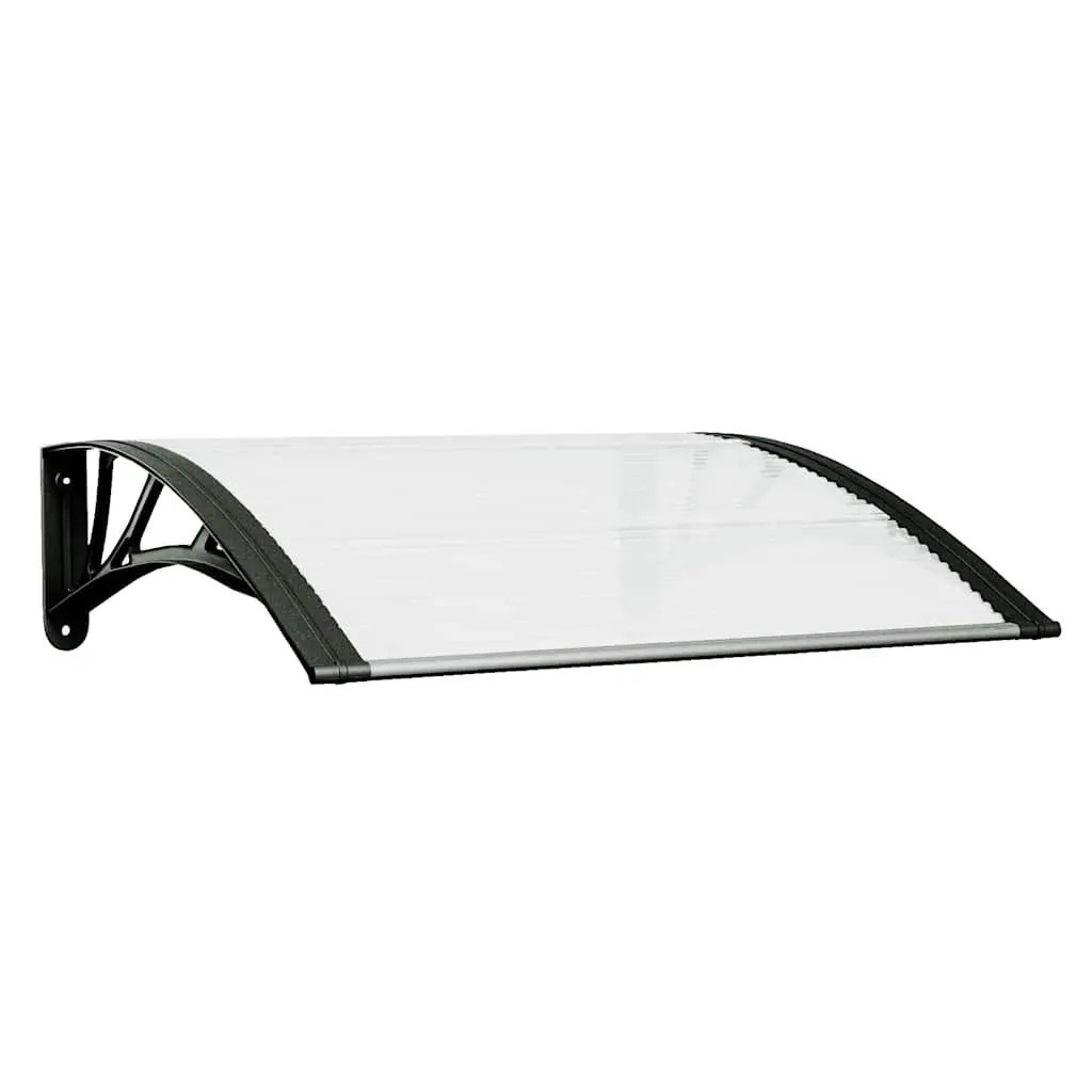 Black Transparent Door Canopy 80x75cm Polycarbonate Awning