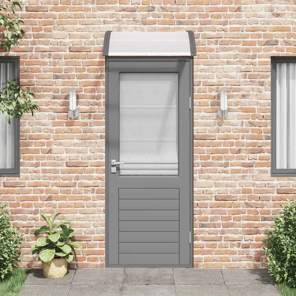 Black Transparent Door Canopy 80x75cm Polycarbonate Awning