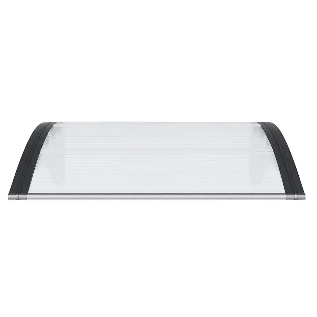 Black Transparent Door Canopy 80x75cm Polycarbonate Awning