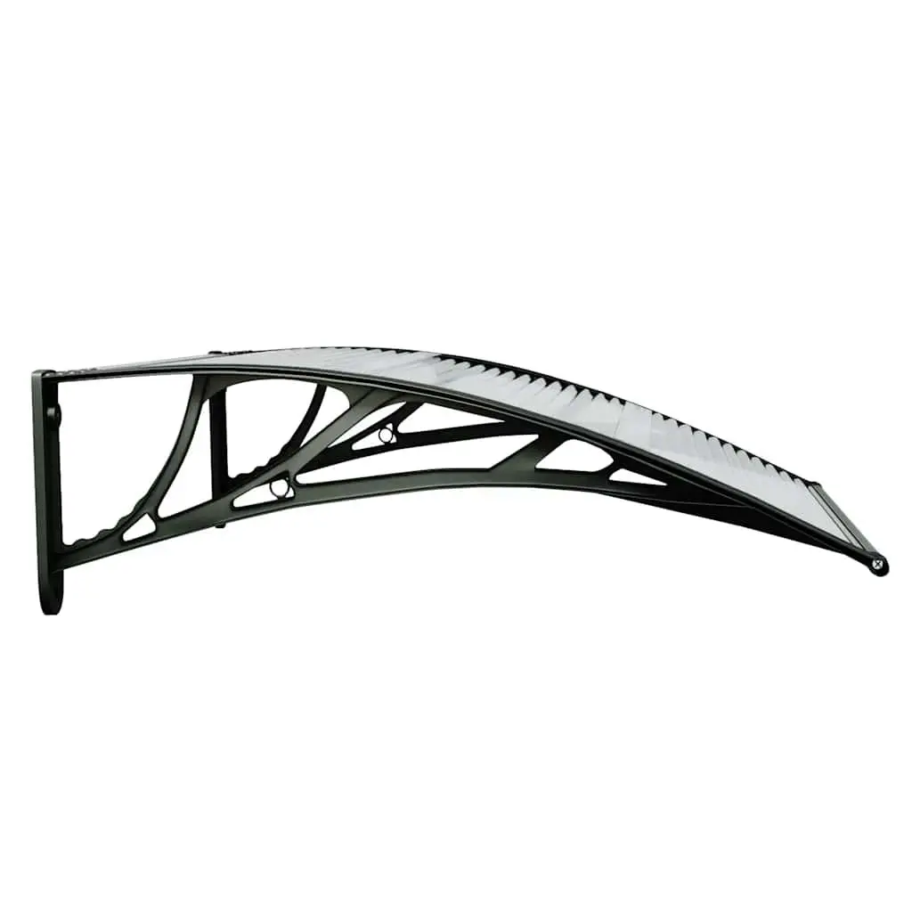 Black Transparent Door Canopy 80x75cm Polycarbonate Awning