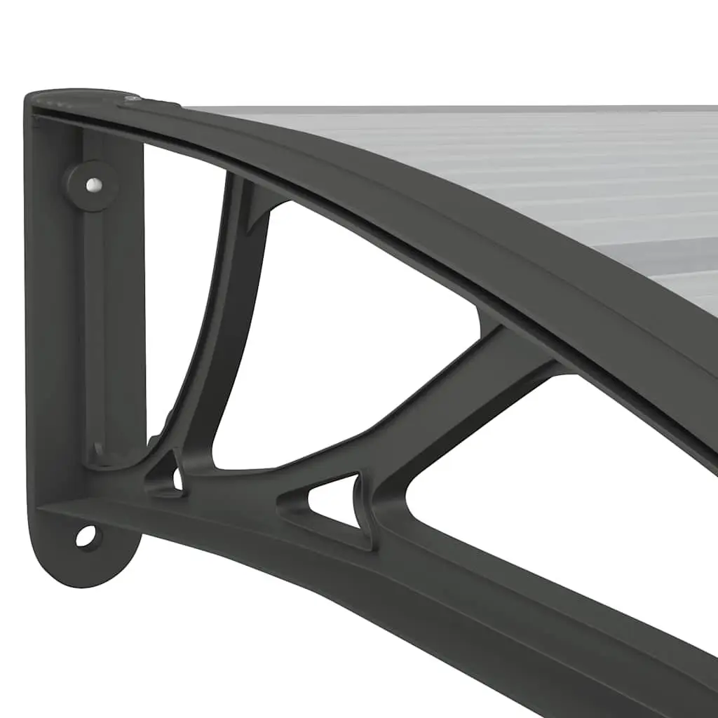Black Transparent Door Canopy 80x75cm Polycarbonate Awning