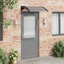Durable Black Polycarbonate Door Canopy 100x80 cm