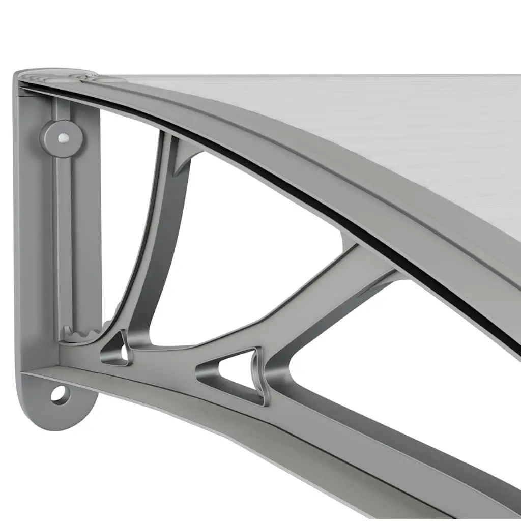 Grey Polycarbonate Door Canopy 350x75cm for Weather Protection