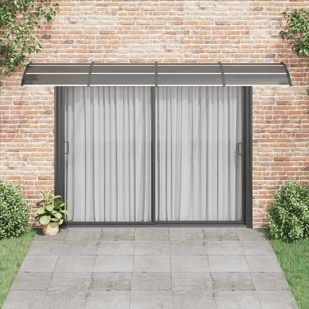 Black Polycarbonate Door Canopy 400x75cm Weather Shield