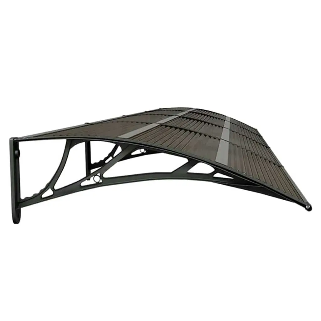 Black Polycarbonate Door Canopy 400x75cm Weather Shield