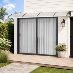 Premium Black Polycarbonate Door Canopy 400x100cm