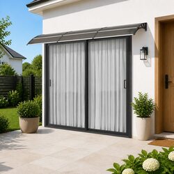 Black Door Canopy 400x100 cm – Durable Awning Shelter