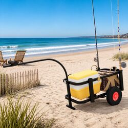 Durable Fishing Trolley with Pneumatic Wheels for Easy Transport