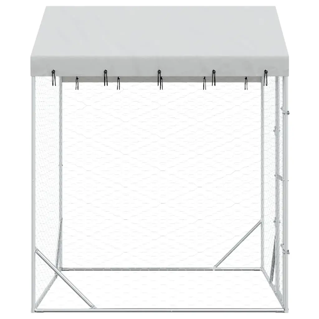 Outdoor Dog Kennel Run with Protective Roof