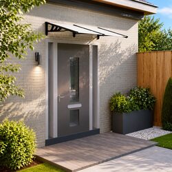 Durable Black Transparent Door Canopy 152.5x90cm