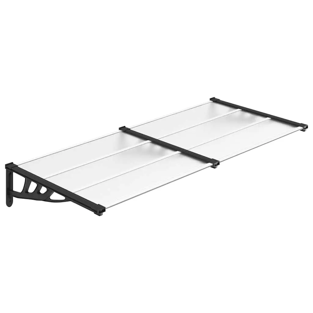Door Canopy Polycarbonate 199x90cm Transparent Outdoor Porch Weather Shield Awning