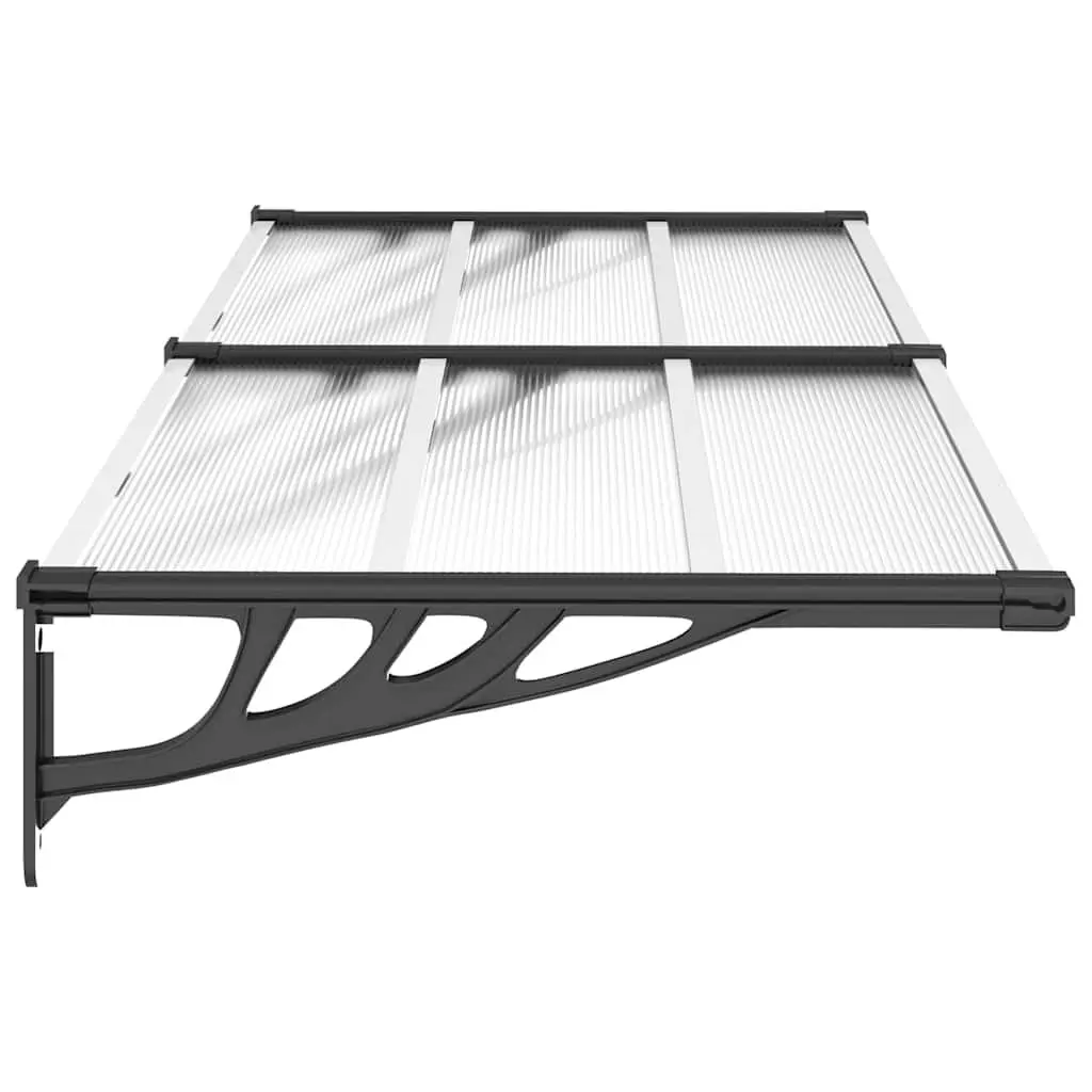 Door Canopy Polycarbonate 199x90cm Transparent Outdoor Porch Weather Shield Awning