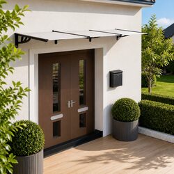 Polycarbonate Door Canopy 297.5x90cm for Weather Protection
