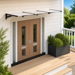 Black Transparent Door Canopy - 358.5x90 cm Polycarbonate