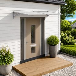 Durable Grey Transparent Polycarbonate Door Canopy Awning 239x90cm