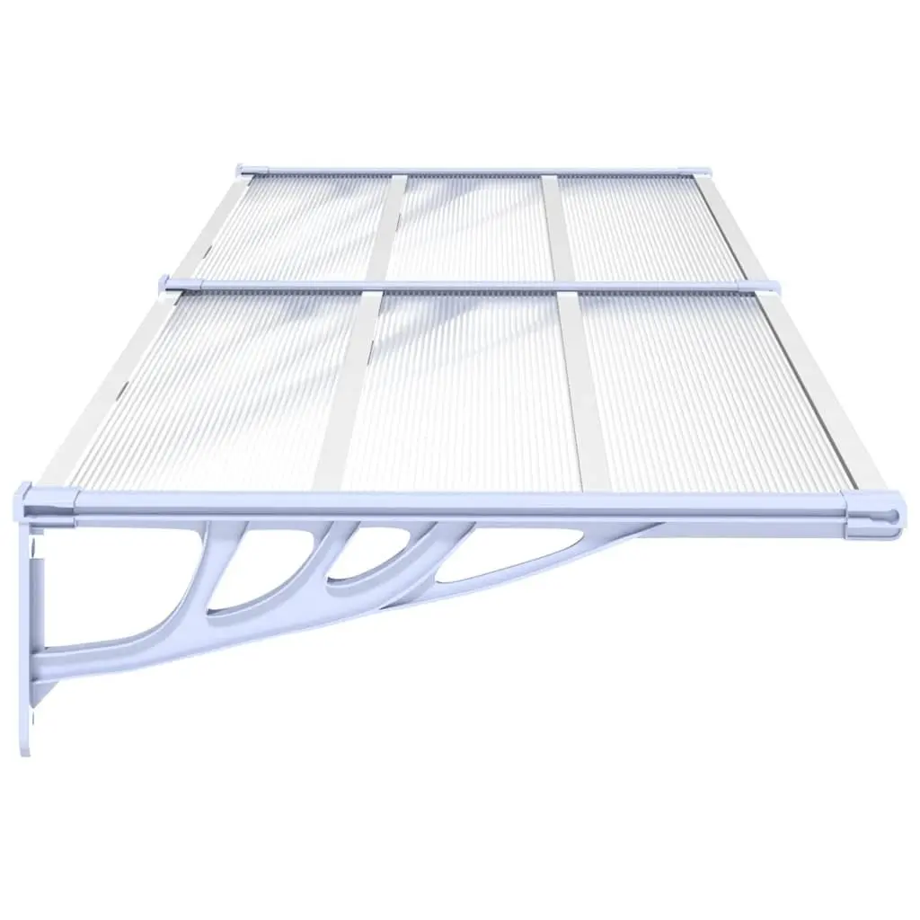 Grey Transparent Polycarbonate Door Canopy Awning 239x90cm