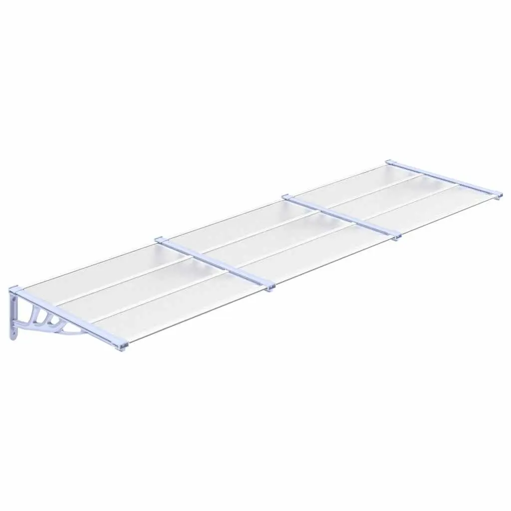 Door Canopy Polycarbonate 297.5x90 cm Grey Transparent