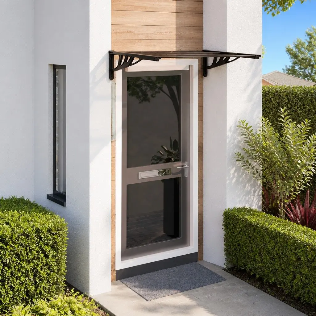 Black Door Canopy 122x90 cm with Polycarbonate