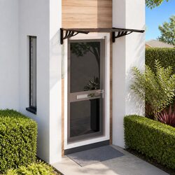 Durable Black Door Canopy 122x90 cm with Polycarbonate