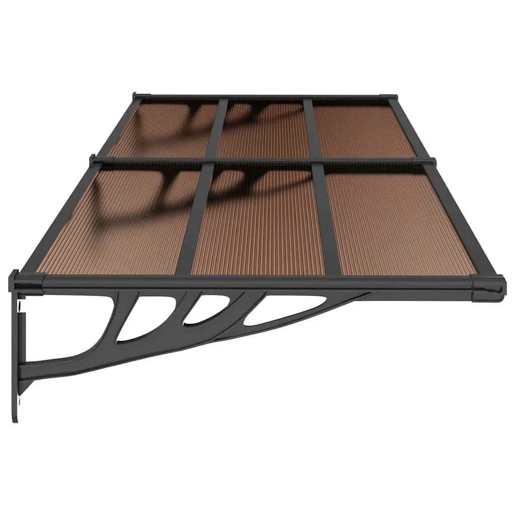 Polycarbonate Door Canopy 239x90cm Black Awning