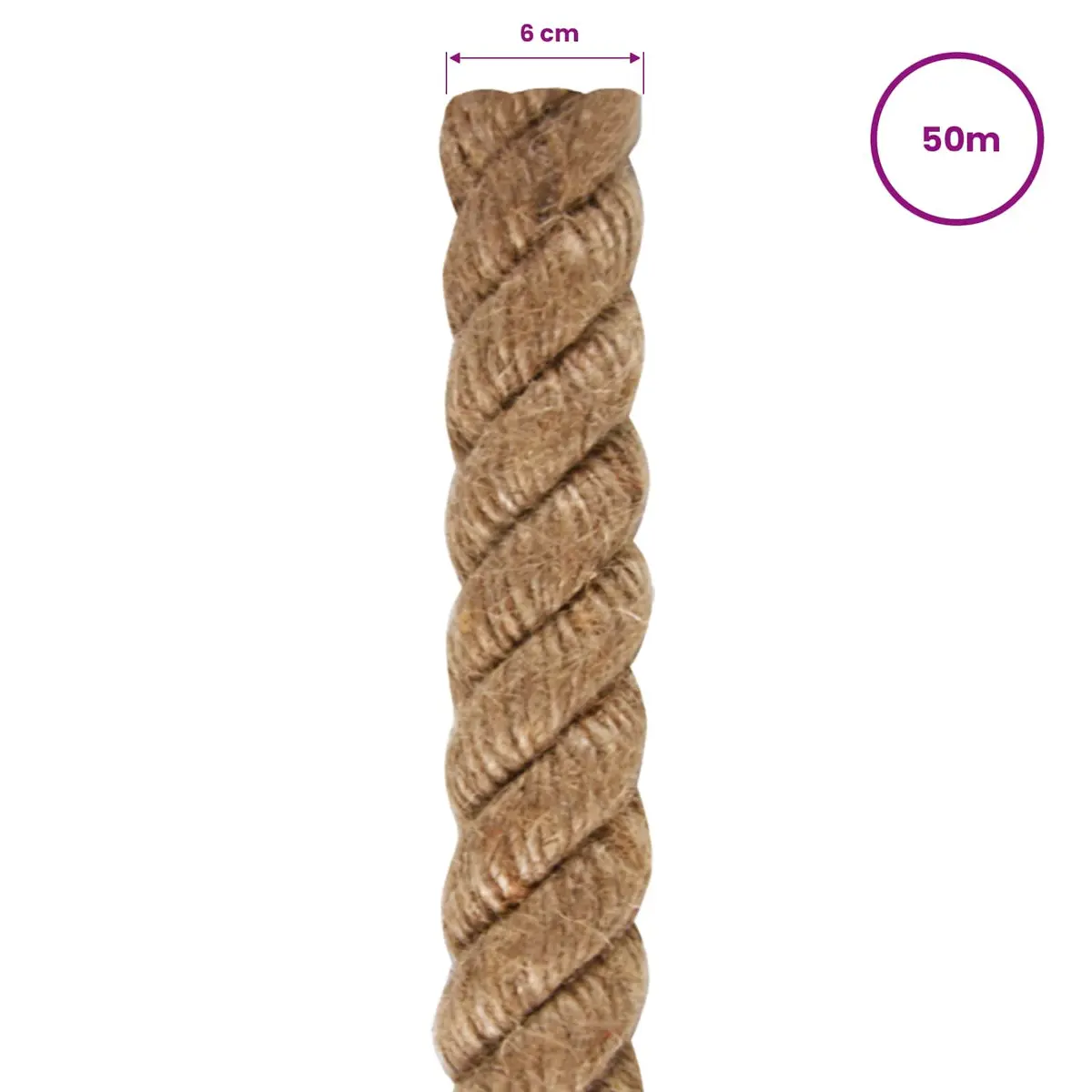 Jute Rope Natural 50m Long 6mm Thick Brown Twine Craft Garden Bundling Wrapping