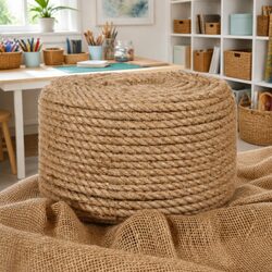 Natural Jute Rope 25m x 12mm Strong Braided Twine