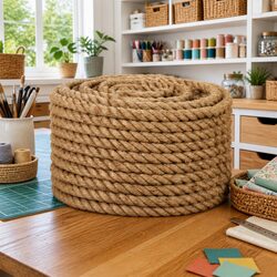 Natural Jute Rope - 25m Long, 20mm Thick for Crafts