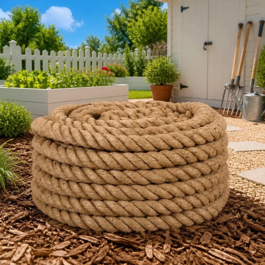 Natural Braided Jute Rope 10m x 40mm for Crafting