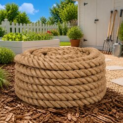 Natural Braided Jute Rope 10m x 40mm for Crafting