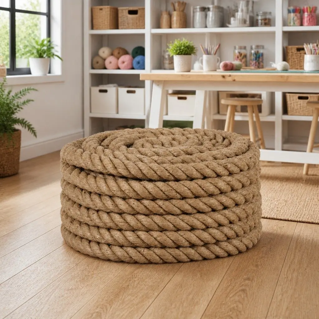 Brown Jute Rope 5m Long 50mm Thick for Crafts