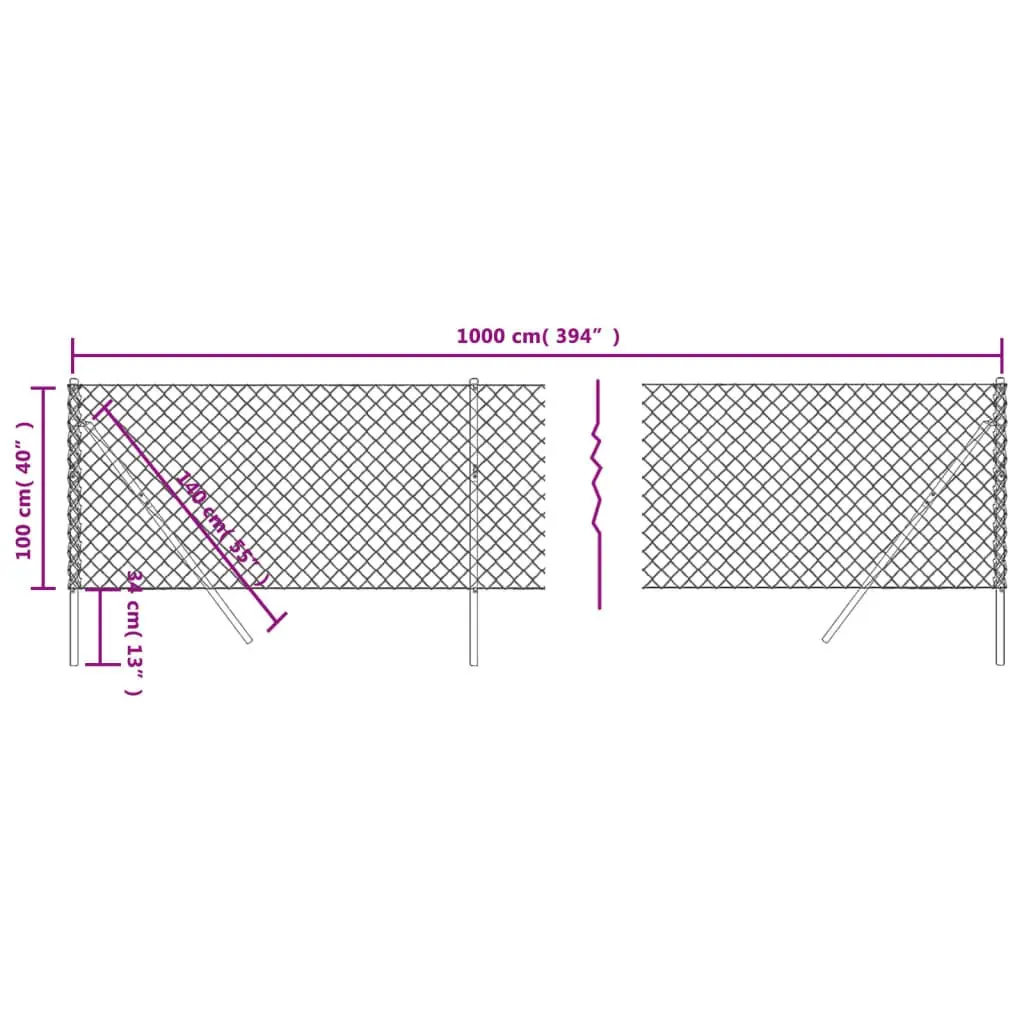 Green Chain Link Fence Panel 1x10m for Outdoor Use