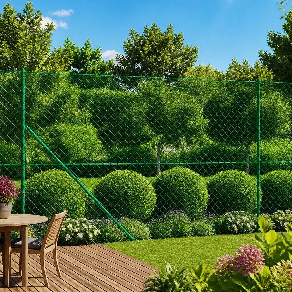 Green Chain Link Fence Panel 1.4 x 10m