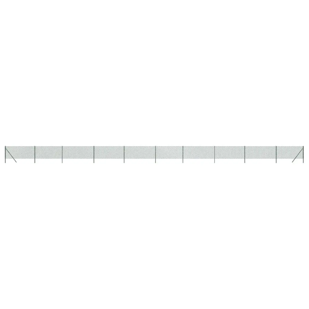Chain Link Fence Steel 0.8m x 25m Green Durable Wire Mesh Barrier Enclosure Garden Yard