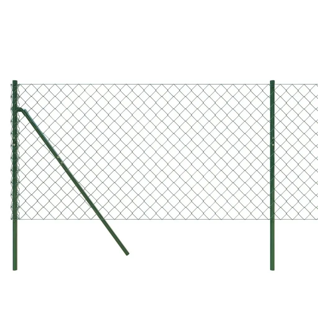 Chain Link Fence Steel 0.8m x 25m Green Durable Wire Mesh Barrier Enclosure Garden Yard