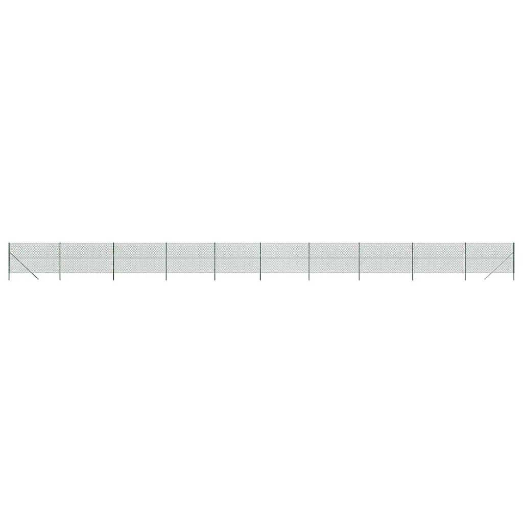 Chain Link Fence Steel 1.6x25m Green Wire Mesh Barrier