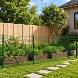Durable Green Chain Link Fence Panel 0.8x10m with Anchors
