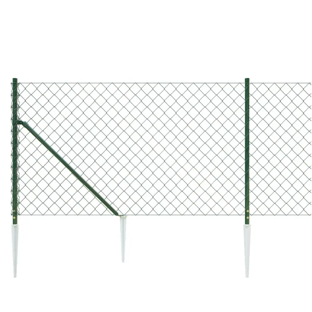 Chain Link Fence Steel with PVC Coating 1x25 m Green