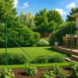 Durable Green Chain Link Fence Panel with Spike Anchors
