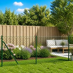 Premium Green Chain Link Fence Panel 1x25m with Flange
